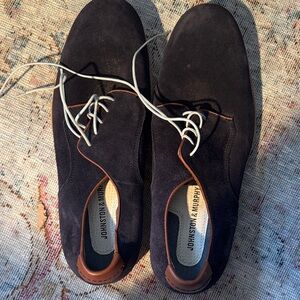 Johnston & Murphy Men's Navy Suede Oxfords